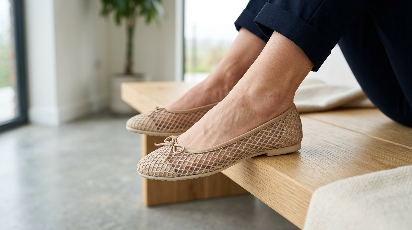 entdecken Sie die bequeme Alternative zu Lack-Ballerinas, die elegante Frauen diesen Frühling 2026 tragen und die Eleganz mit Wohlbefinden verbindet