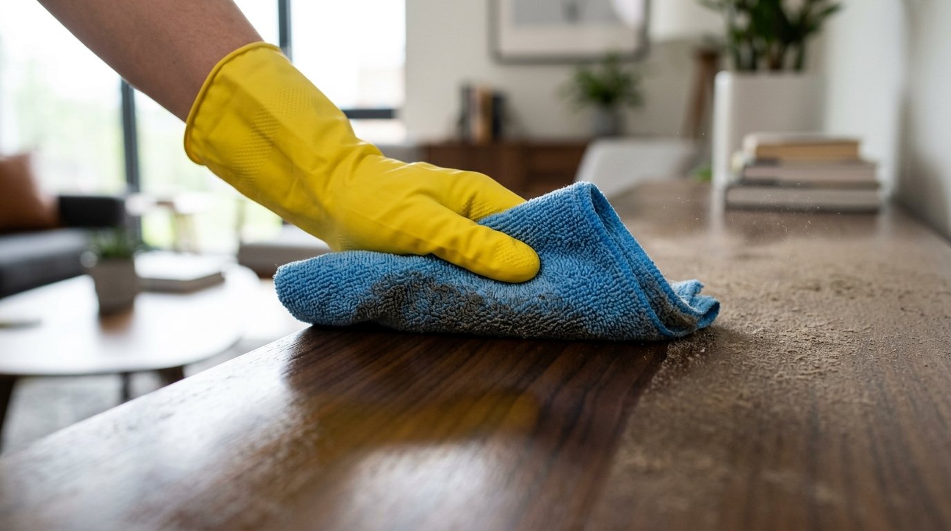 entdecken sie die zwei-schritt-methode zum effektiven entstauben, die ihr zuhause tagelang staubfrei hält und die klassische trockene wischmethode revolutioniert